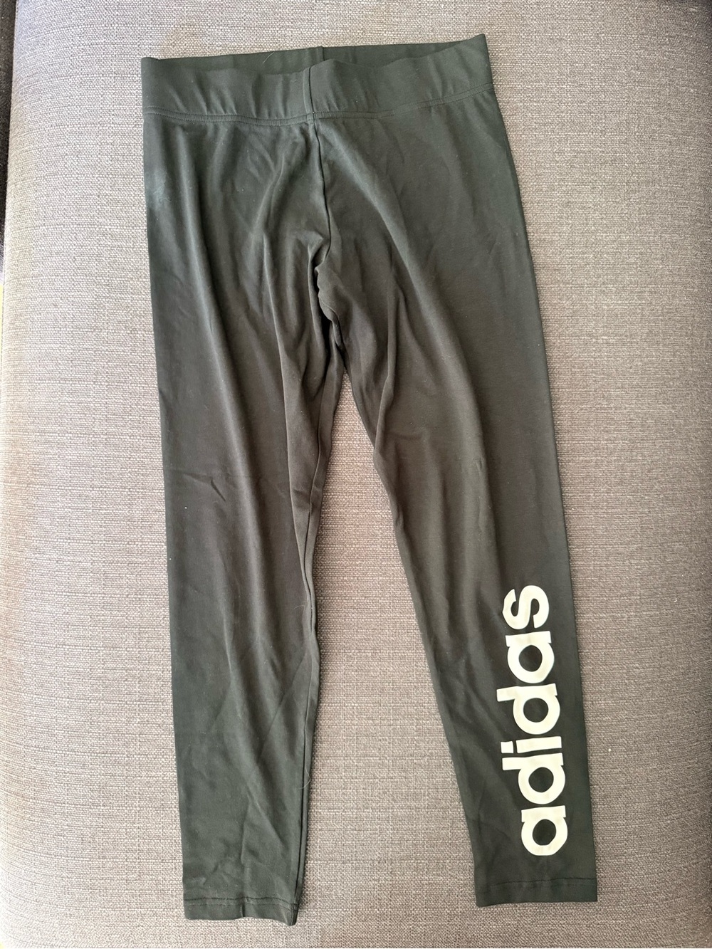 adidas Black Leggings with White Side Logo